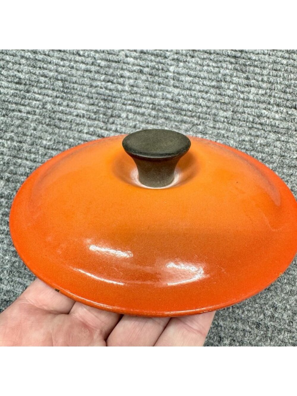 Vintage Le Creuset #16 Flame Orange Sauce Pan w/Lid Ombré Hollow Handle Cookware - Picture 11 of 15